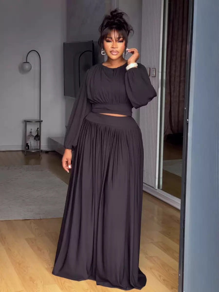 Tiannon 2 piece Crop skirt set
