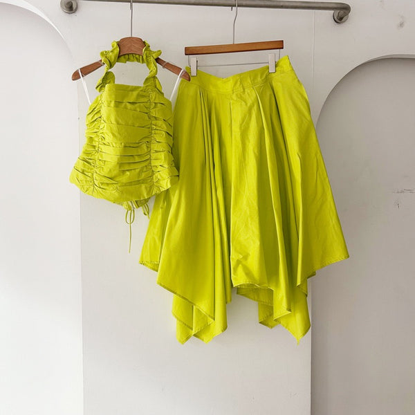 Adrianne halter neck skirt set