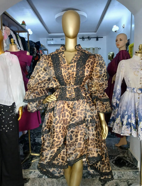 Colletta leopard print midi dress