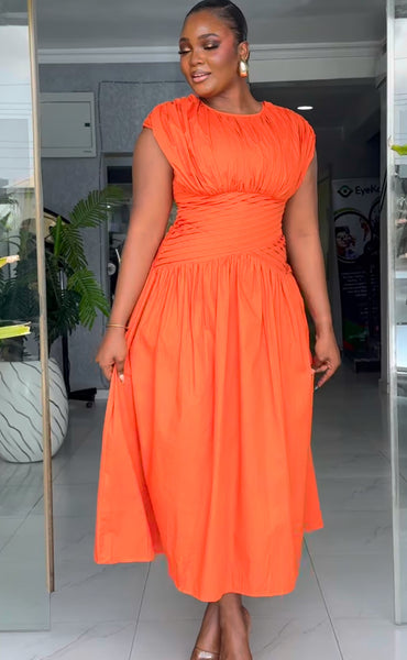 Janai pleated front dress