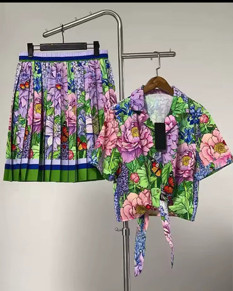Juliqa pleated skirt set