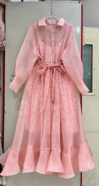 Yewande Crystal Embelished Sheer Dress