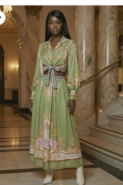 Nasheya crop skirt set