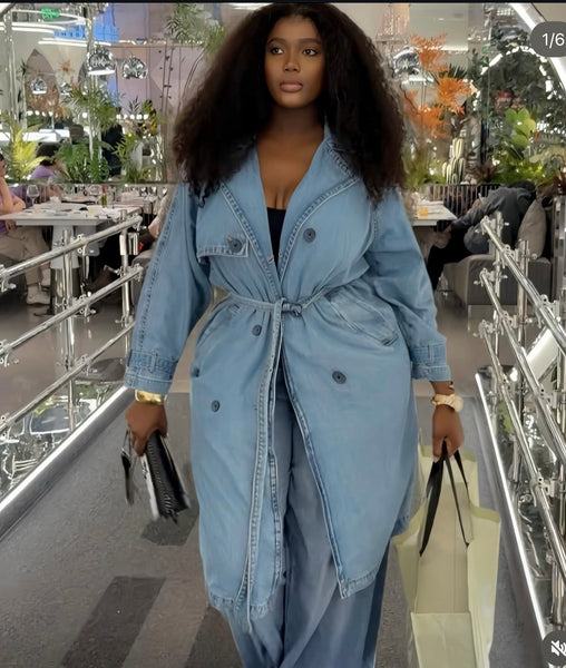 Prisner denim trench coat