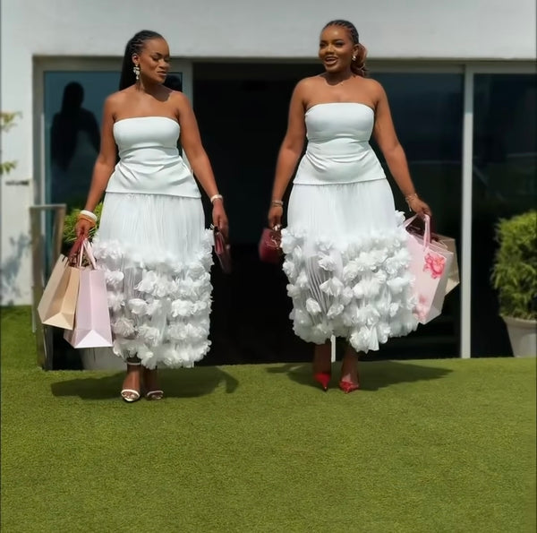 Chiasoka strapless skirt set