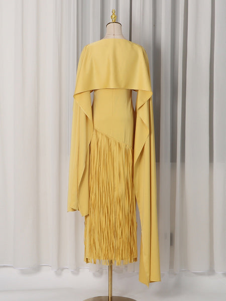 Ciandra shawl fringe dress