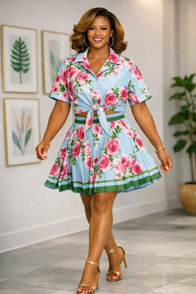 Juliqa pleated skirt set