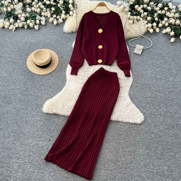 Cristiana knitted skirt set