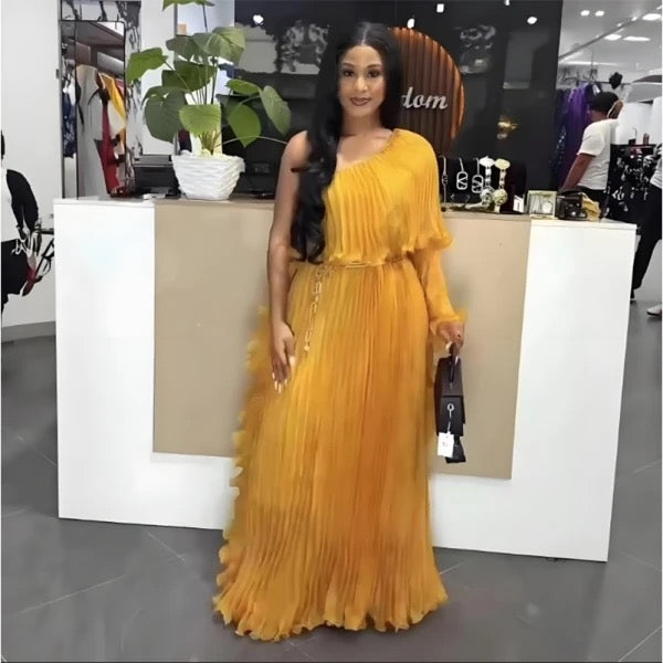 Nkechi slanted shoulder dress