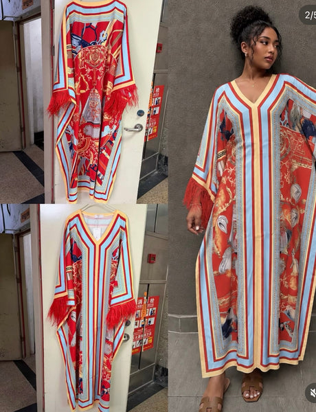 Marlie feather Maxi dress