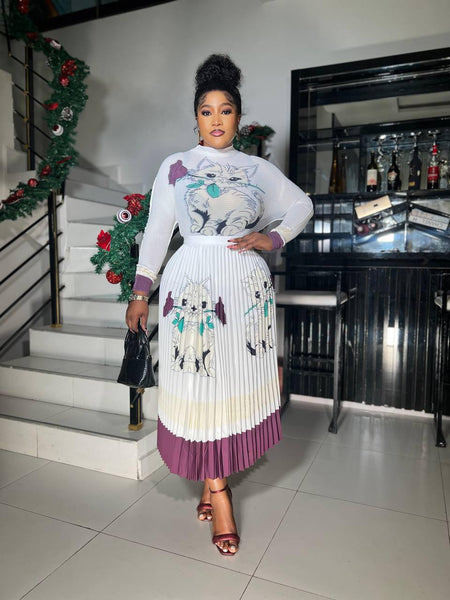 Kalimah pleated skirt set
