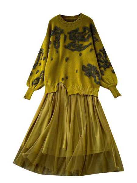 Shelbra tulle statement knit dress