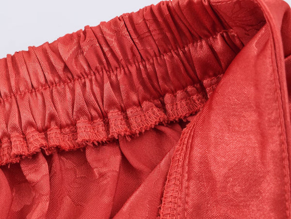 Jannine wrap feather detail trouser set