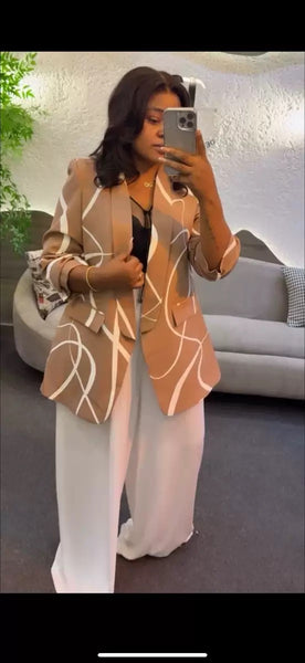 Emeline Geographic blazer set