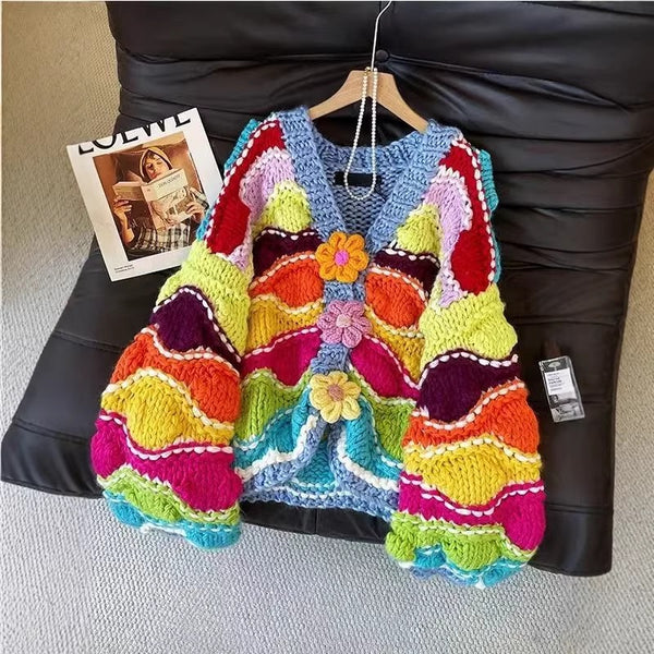Saoirse rainbow chunky cardigan