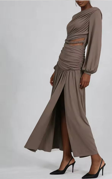 Fey asymmetrical ruched dress