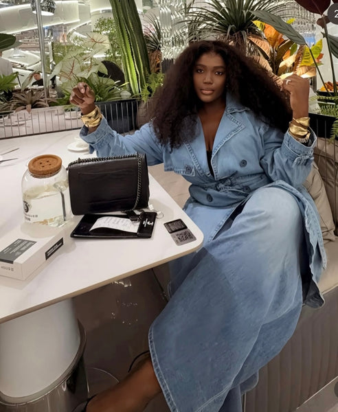 Prisner denim trench coat