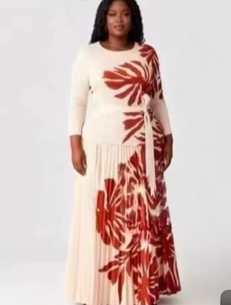 Virlincia pleated skirt set