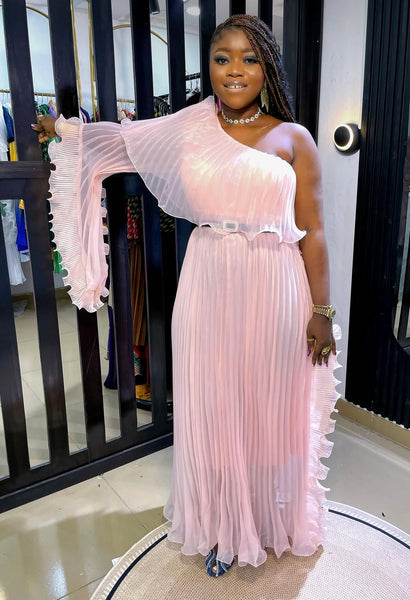 Nkechi slanted shoulder dress