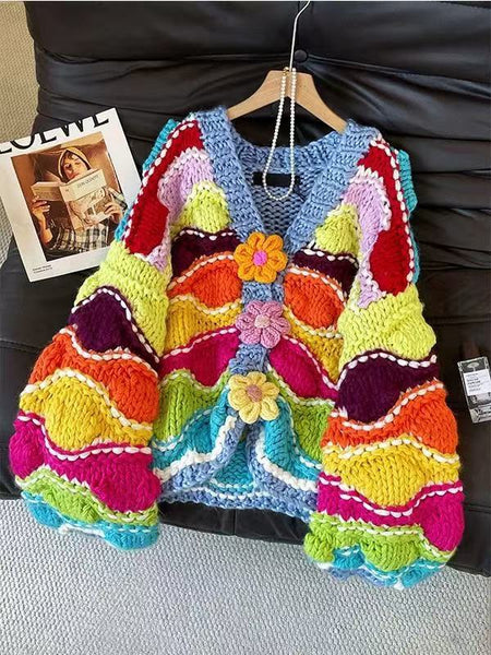 Saoirse rainbow chunky cardigan
