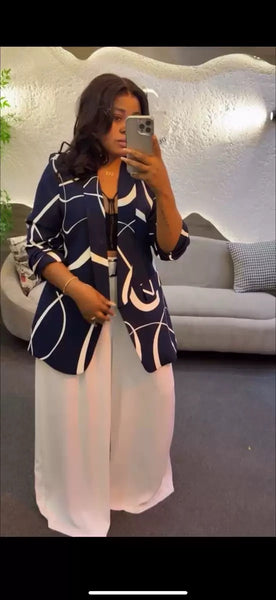 Emeline Geographic blazer set
