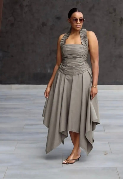 Adrianne halter neck skirt set