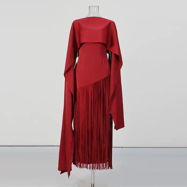Ciandra shawl fringe dress