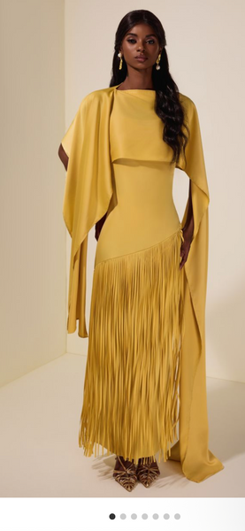 Ciandra shawl fringe dress