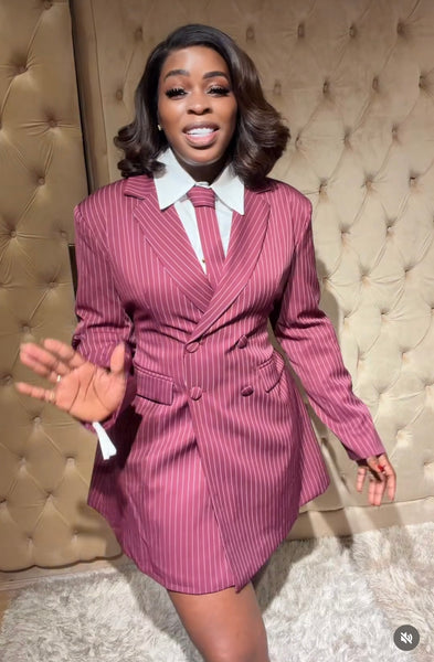 Ifedinma pinstripe blazer dress