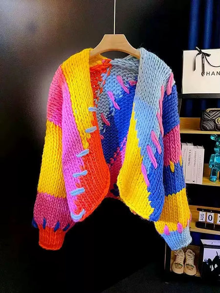 Niesha rainbow chunky cardigan