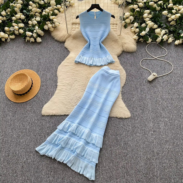 Irena knit skirt set