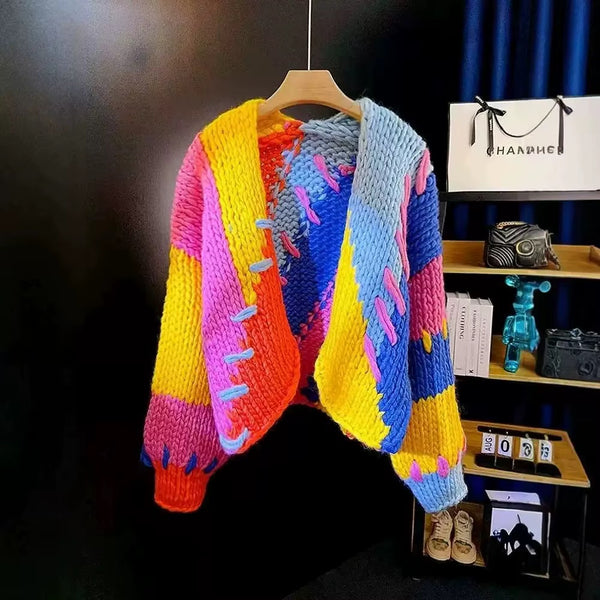 Niesha rainbow chunky cardigan