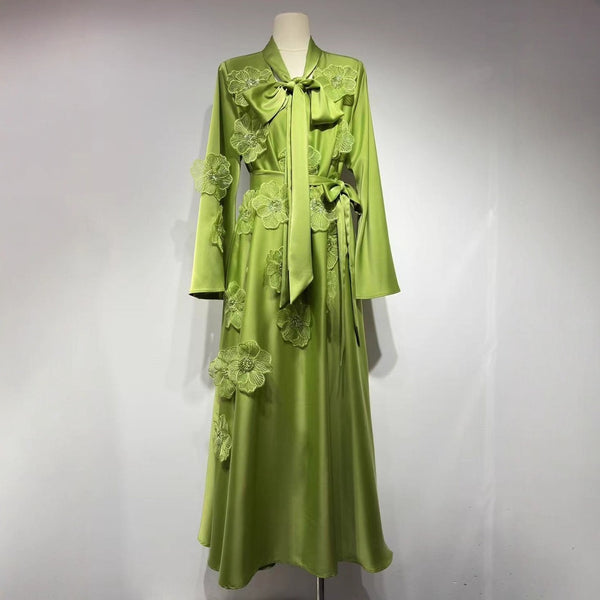 Flossy flower detail dress