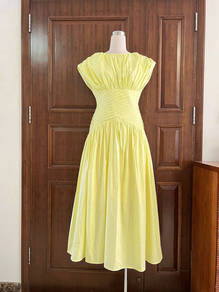 Janai pleated front dress
