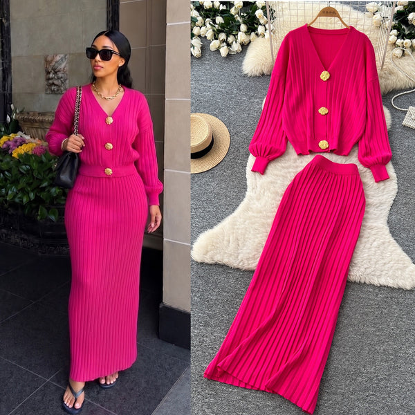 Cristiana knitted skirt set