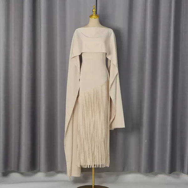Ciandra shawl fringe dress
