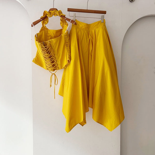Adrianne halter neck skirt set