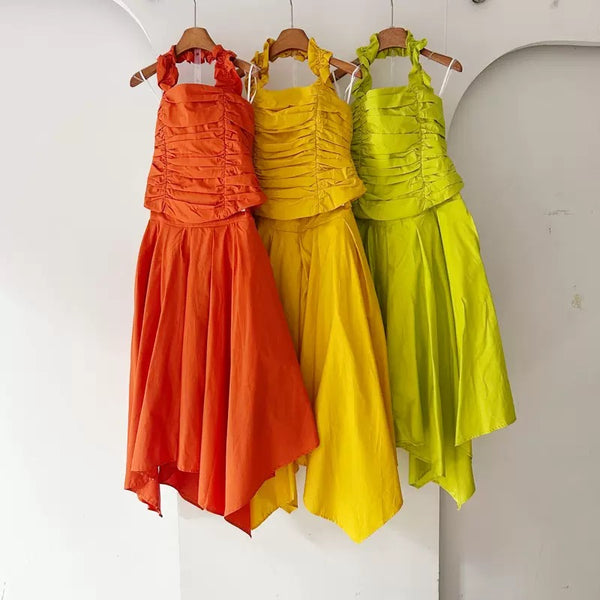 Adrianne halter neck skirt set