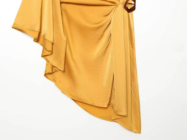 Freda side buckle mini dress