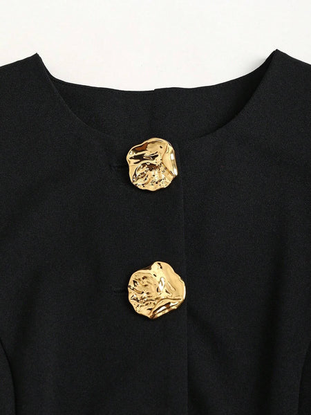 Merrilyn gold button waistcoat top