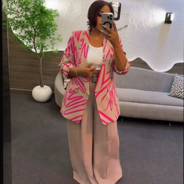 Emeline Geographic blazer set