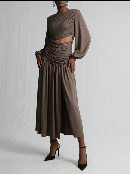 Fey asymmetrical ruched dress