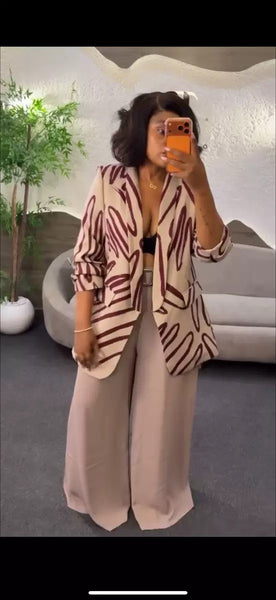Emeline Geographic blazer set