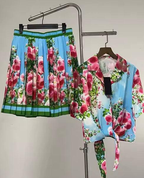 Juliqa pleated skirt set