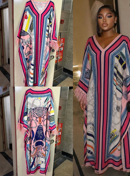 Marlie feather Maxi dress