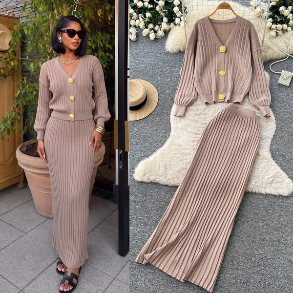 Cristiana knitted skirt set