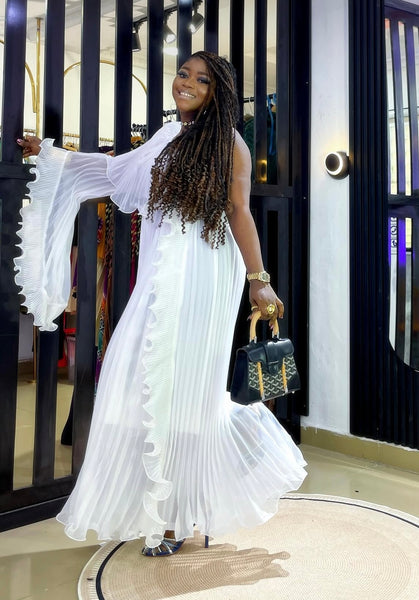 Nkechi slanted shoulder dress