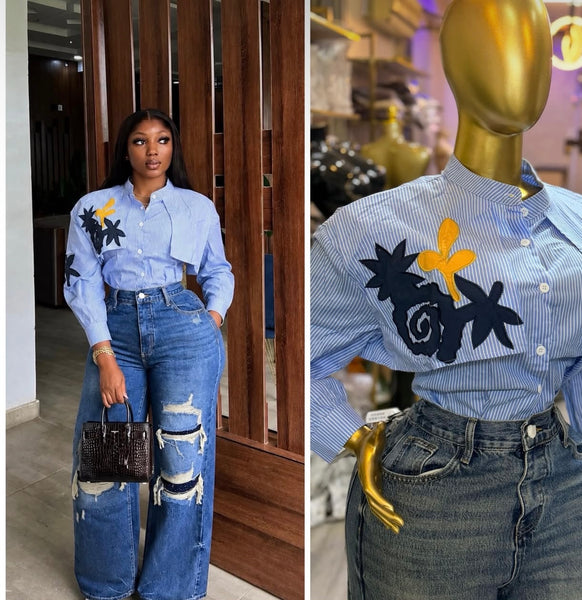 Arlisa embroidery detail crop top