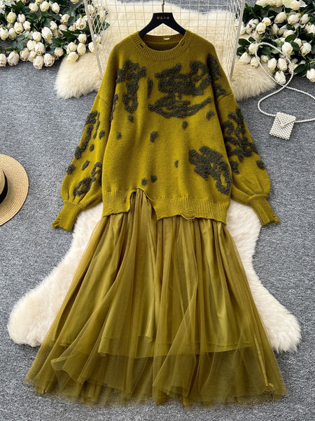 Shelbra tulle statement knit dress
