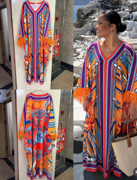 Marlie feather Maxi dress